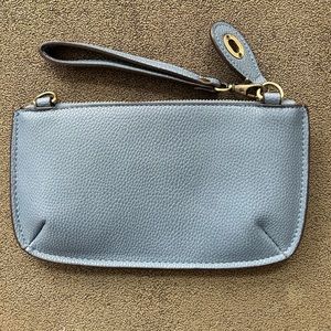 Blue-gray Joy Susan Leather Clutch